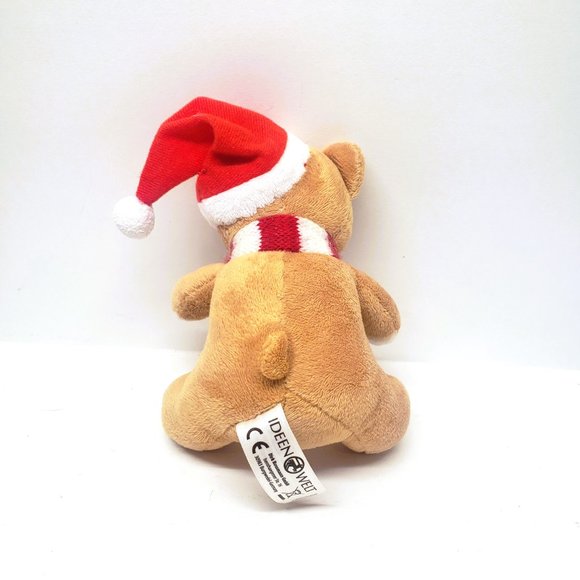 Ideen Welt German Plush Teddy Bear Santa Hat Christmas Stuffed Animal 5" - Picture 3 of 6